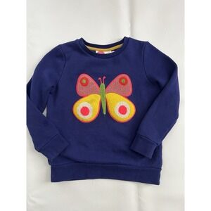Mini Boden Purple Sweater Butterfly Embroidered Girl's Size 6-7y Boho